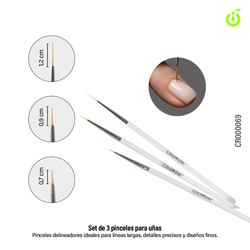 PINCEL LINNER COLDROSE SET X3