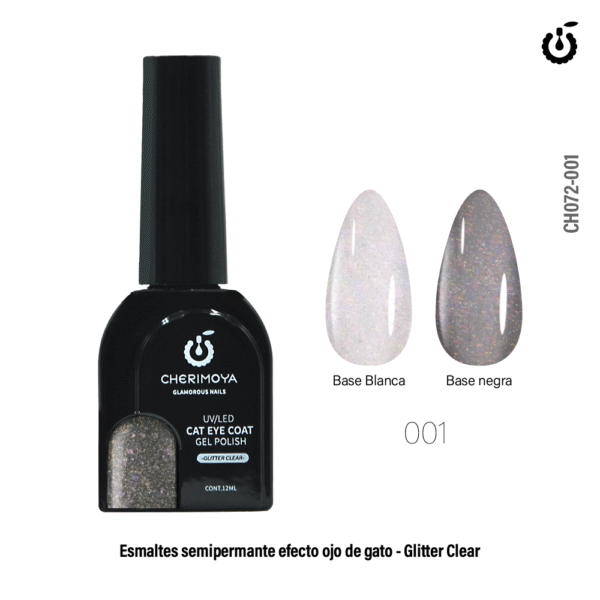 ESMALTE OJO DE GATO GLITTER CHERIMOYA 12ML 