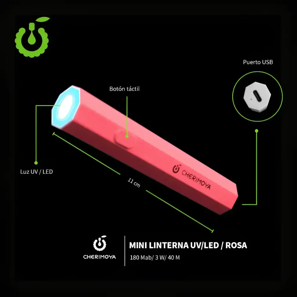 LINTERNA UV/LED CHERIMOYA USB