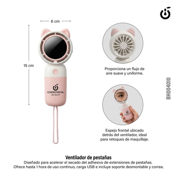VENTILADOR PARA PESTAÑAS CHERIMOYA GATITO