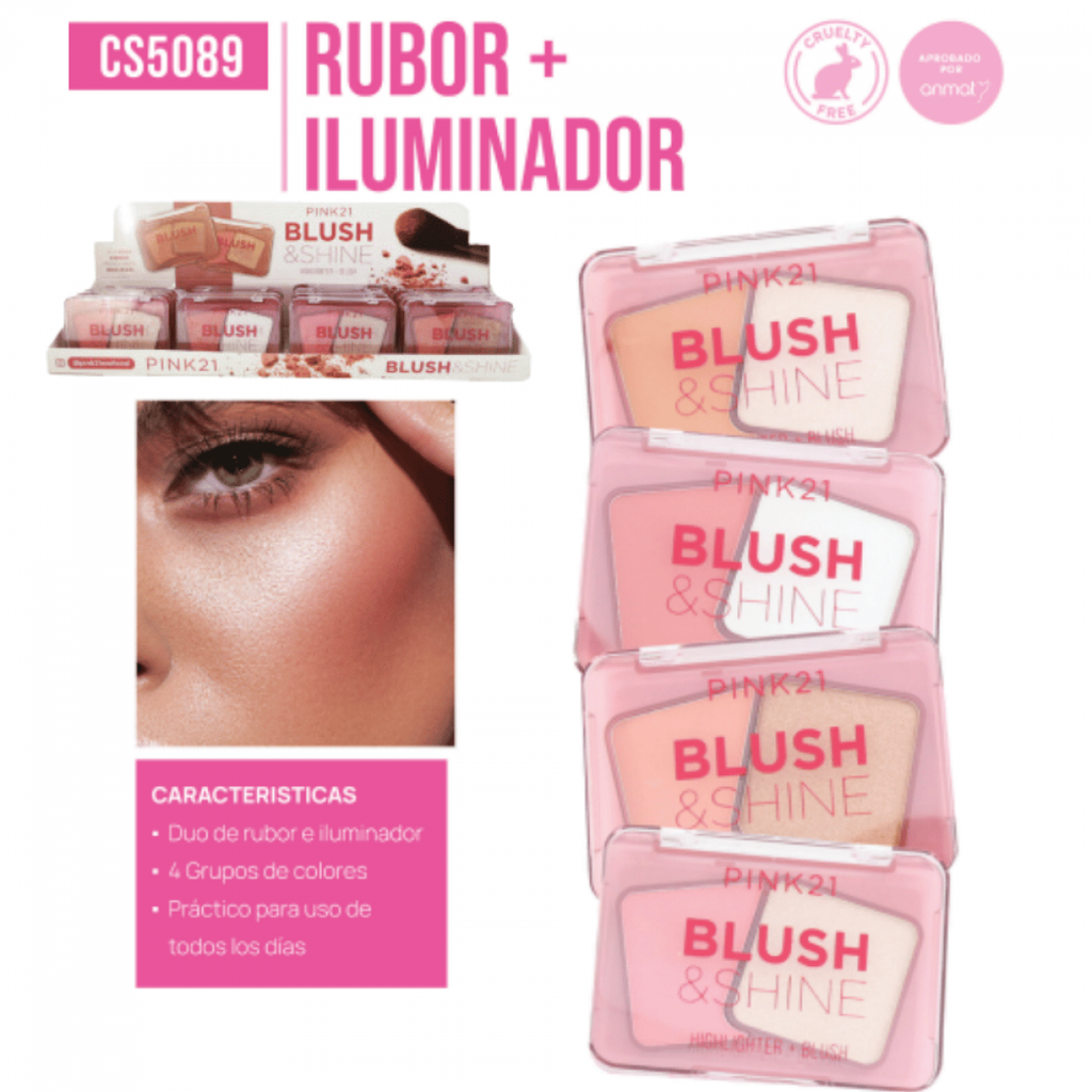 RUBOR + ILUMINADOR (PINK 21) 8,5g