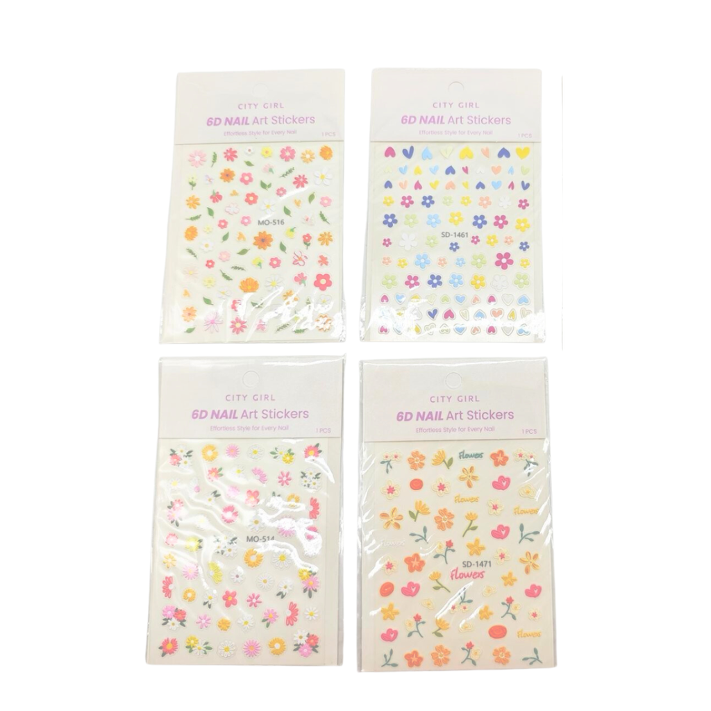 STICKER CITY GIRL FLORES (6D)