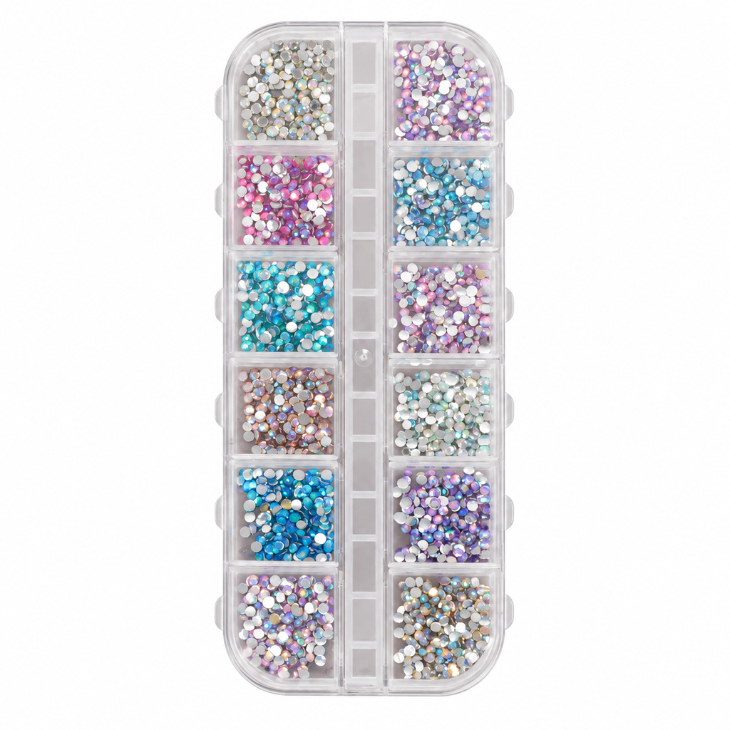 CAJA DE STRASS X12 COLORES