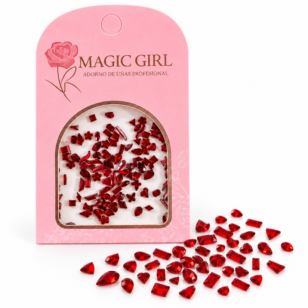 SOBRE DE APLIQUES STRASS ROJO