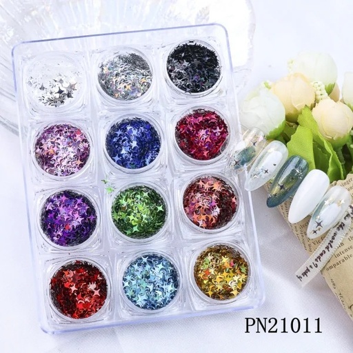 [PN21011] GLITTER PARIS NIGHT (ESTRELLAS) X12