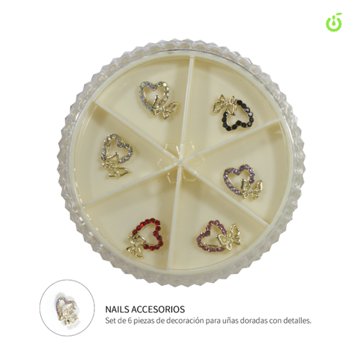 [BH011126] APLIQUES CHERIMOYA (CORAZON DECORADO) 6PCS