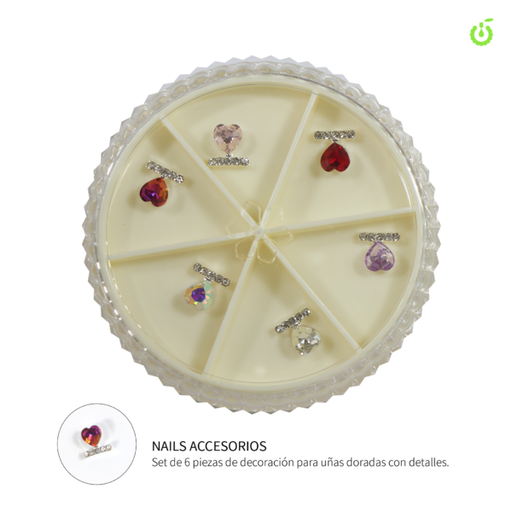 [BH011119] APLIQUES CHERIMOYA (CORAZONES DE COLOR) 6PCS